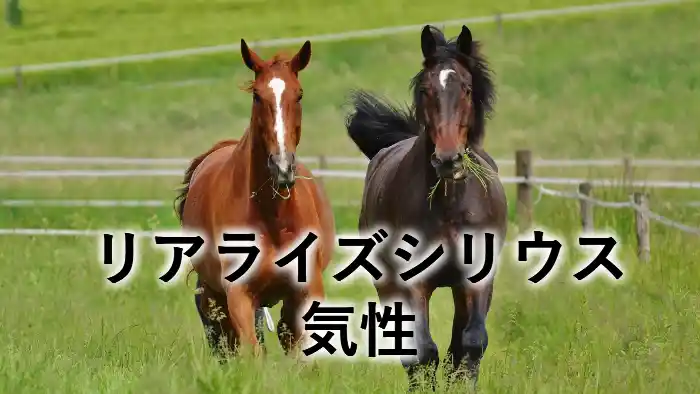 草地を駆ける2頭の馬と「リアライズシリウス 気性」の文字が入ったアイキャッチ画像