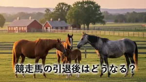競走馬の引退後はどうなる？セカンドキャリアや功労馬をイメージした牧場の風景
